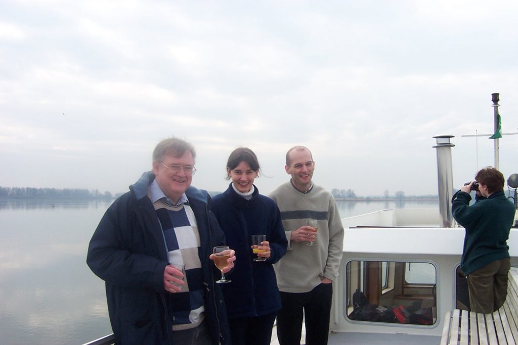 On the boat - Peter, Caroline (student), Alan
